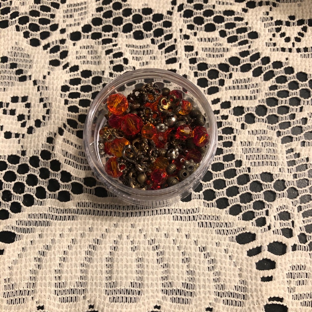 Vintage Style Orange and Gold Beads